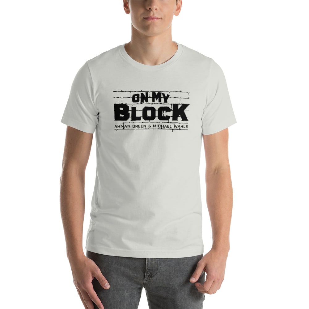 On My Block by Ahman Green Unisex T-Shirt, Black Logo
