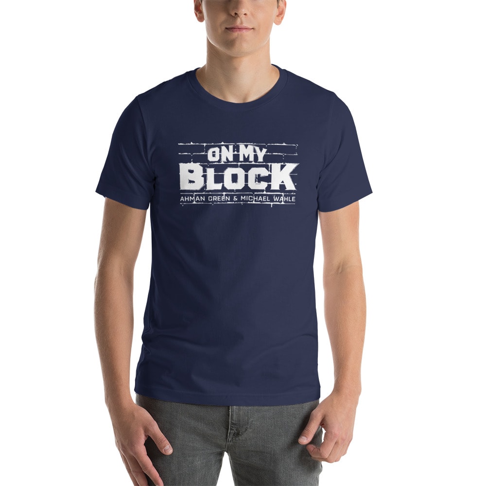 On My Block by Ahman Green Unisex T-Shirt, White Logo