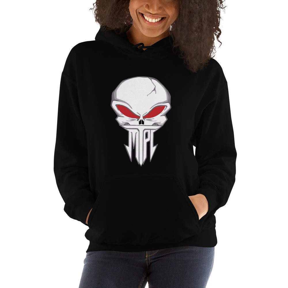   The Punisher by Manzo Conde Women's Hoodie, Red Eyes Logo