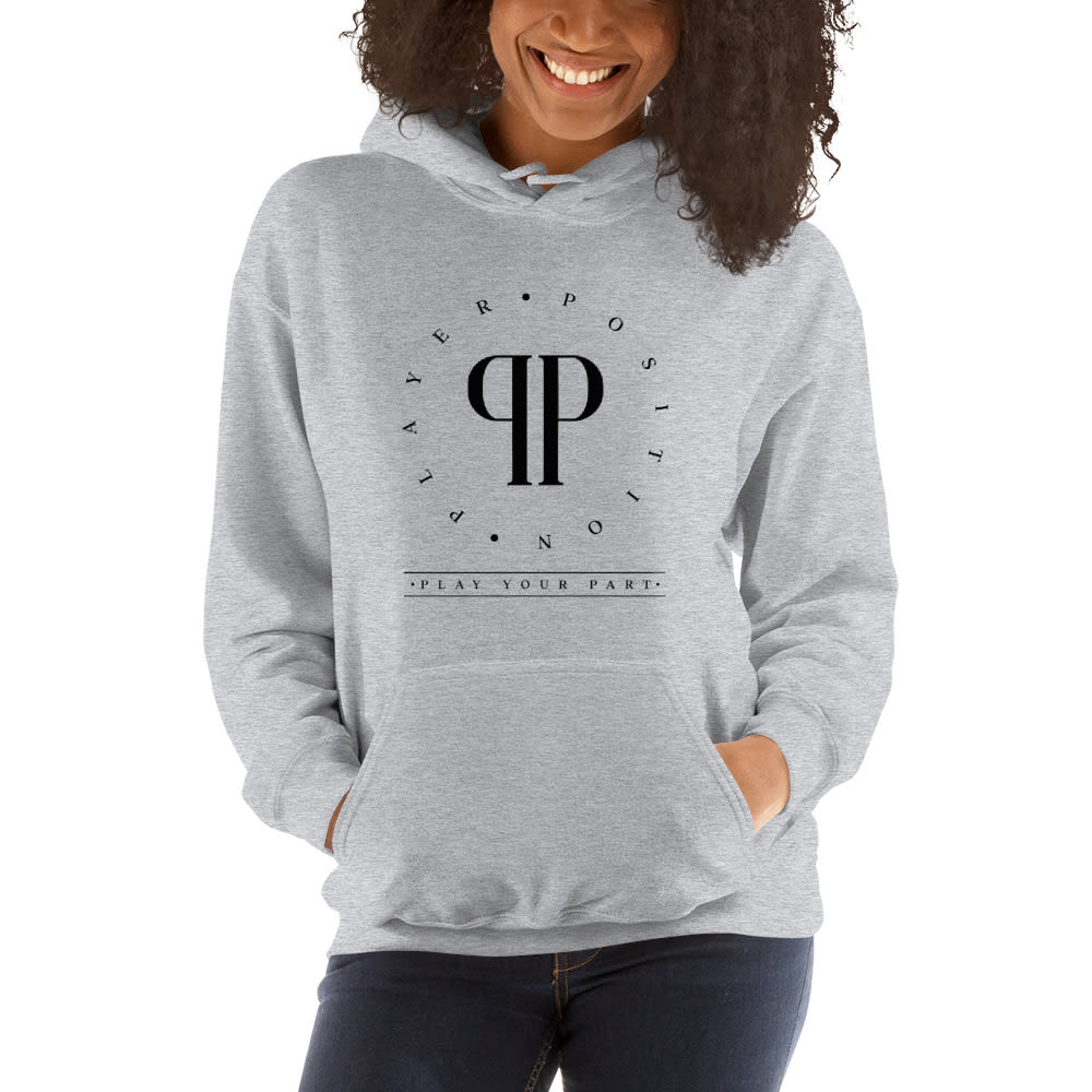 Play Your Part by Jason Bourgeois Women’s Hoodie, Black Logo