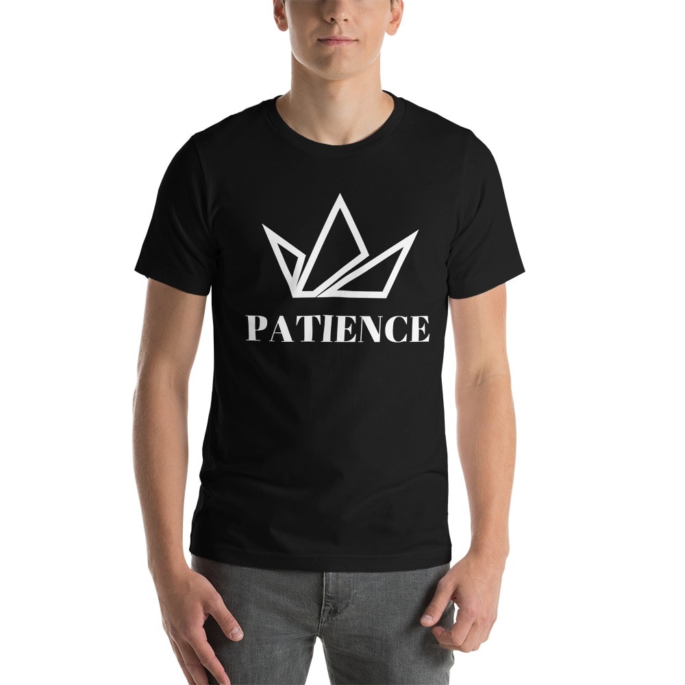 "Patience" by Parker Nash Men's T-Shirt, White Logo