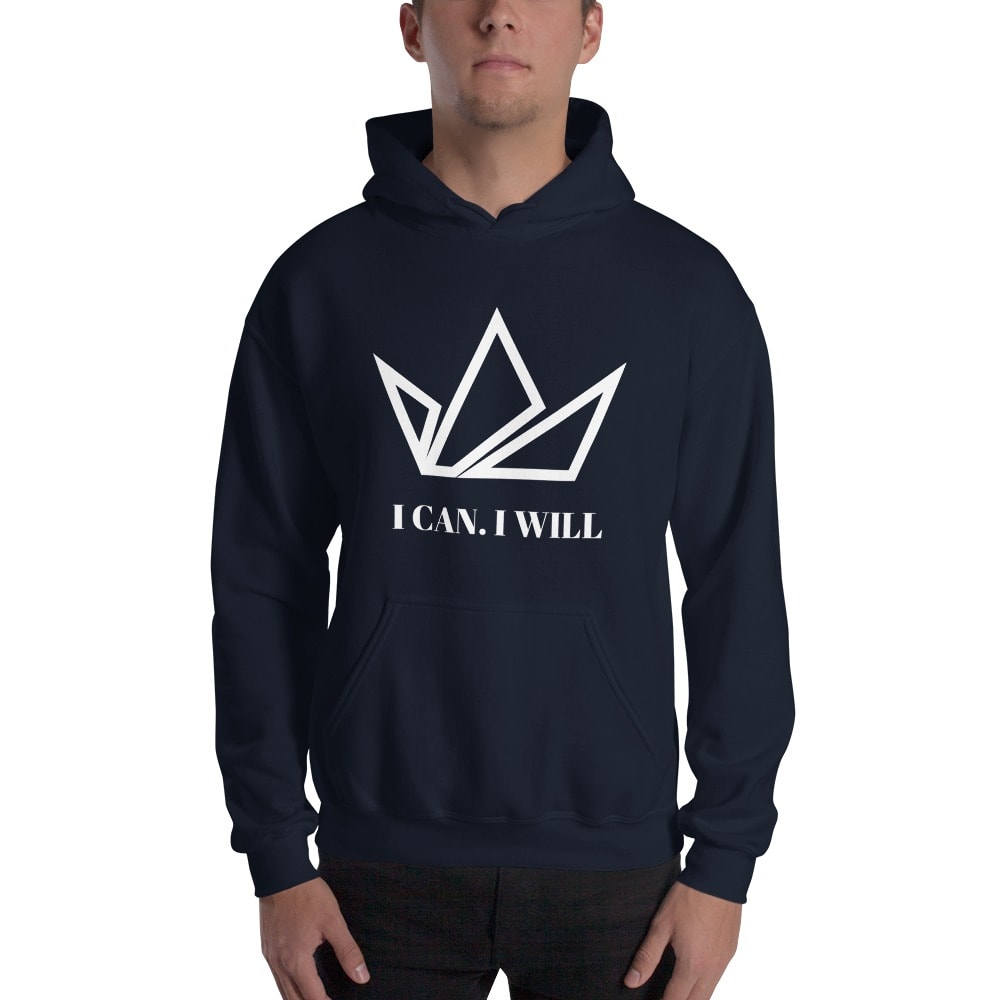  "I can I will" by Parker Nash  Men's Hoodie, White Logo