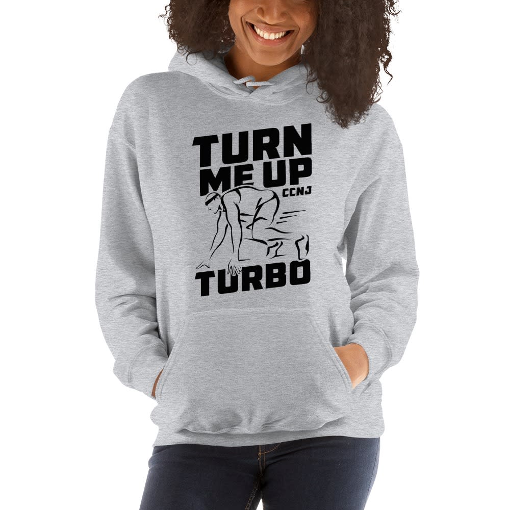 "Turn Me up Turbo" by Charles Nnanath Jr Women's Hoodie, Black Logo
