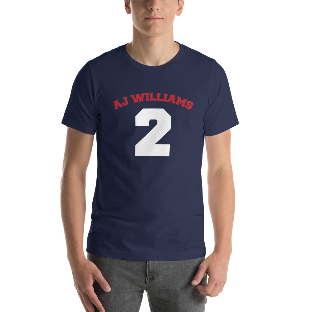 AJ Williams Men's T-shirt , Red and White Logo