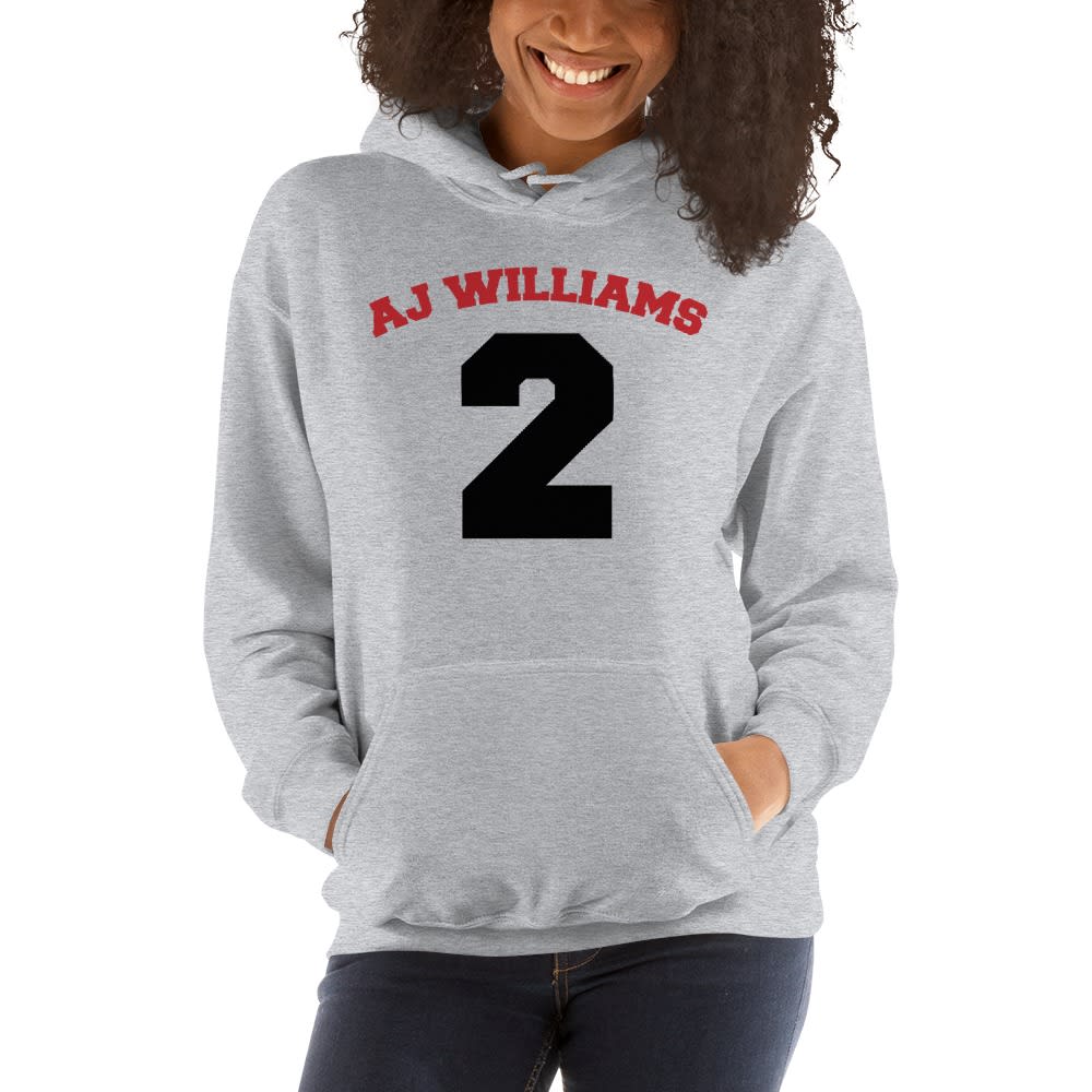  AJ Williams Women's Hoodie , Red and Black Logo