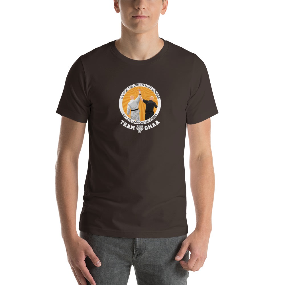 Goulburn Martial Arts Academy Men's T-Shirt, White and Gold Logo