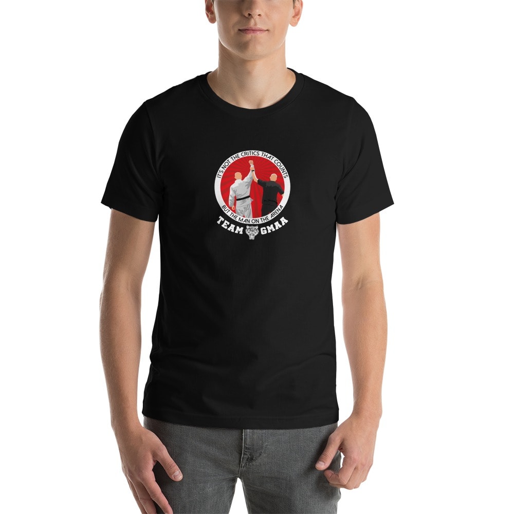 Goulburn Martial Arts Academy Men's T-Shirt, White and Red Logo