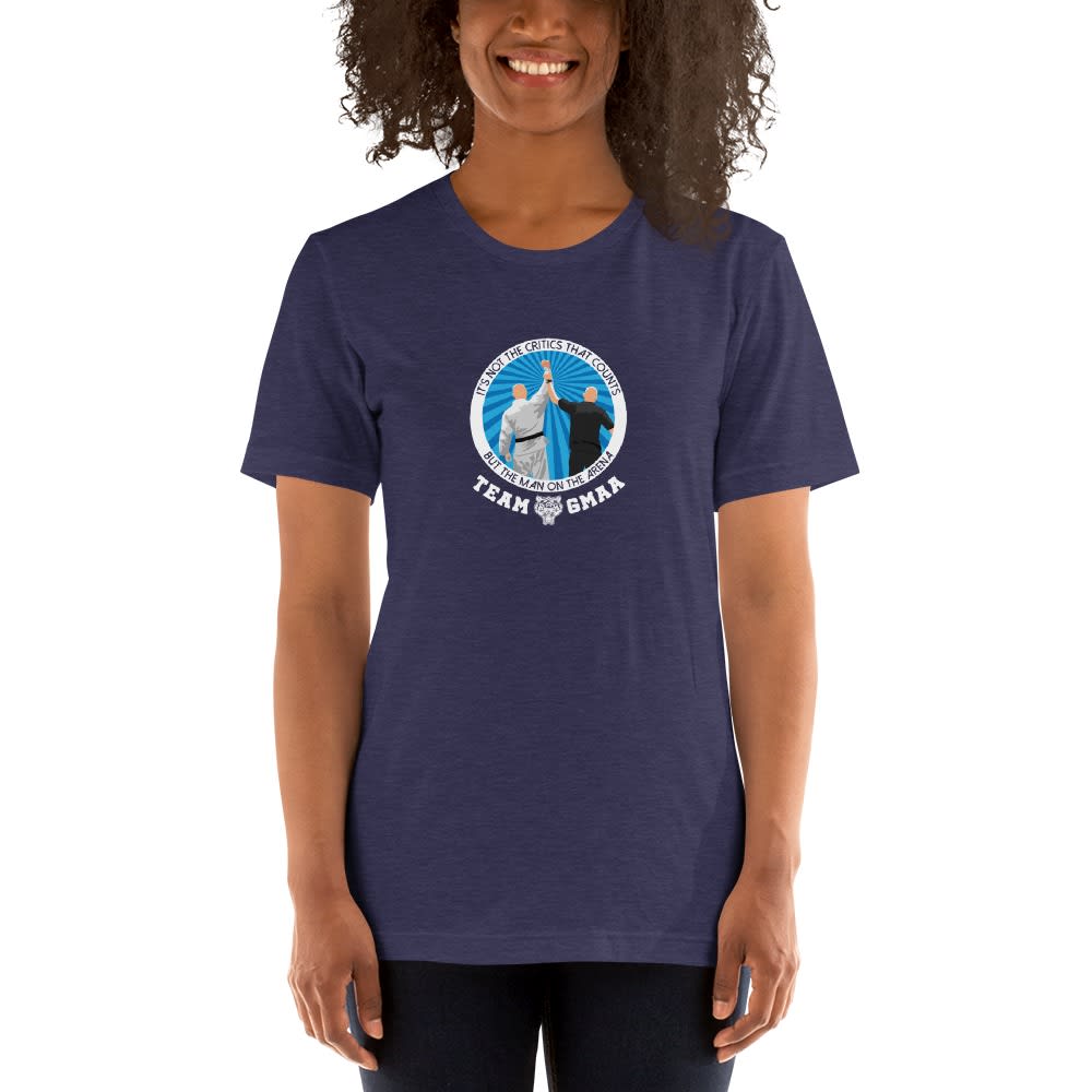Goulburn Martial Arts Academy Women's T-Shirt, White and Blue Logo