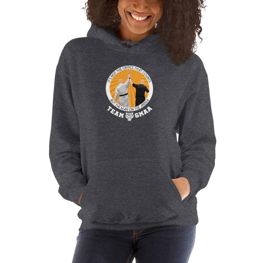 Goulburn Martial Arts Academy Women's Hoodie, White and Gold Logo