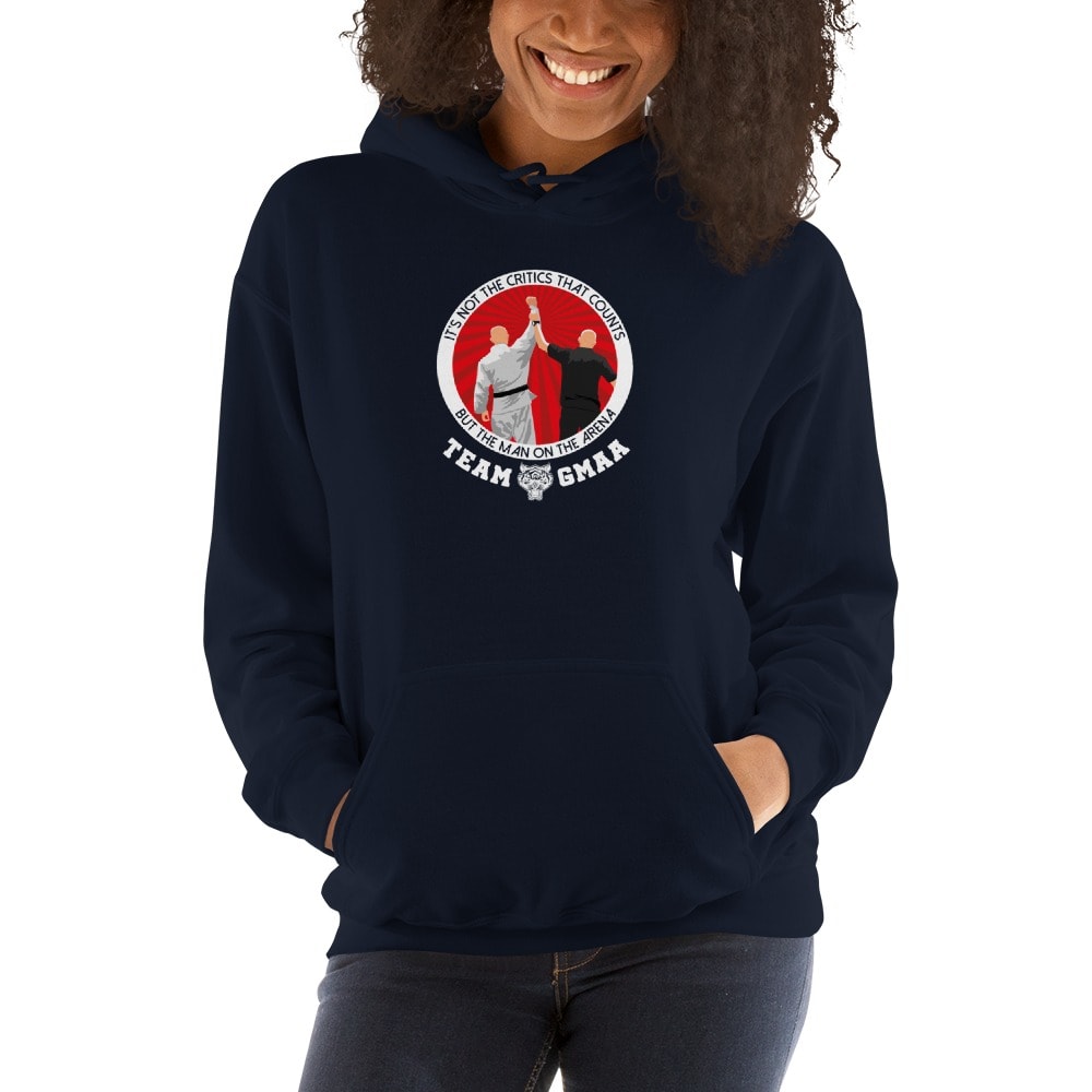 Goulburn Martial Arts Academy Women's Hoodie, White and Red Logo