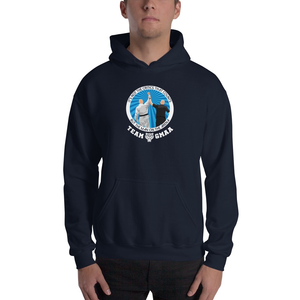 Goulburn Martial Arts Academy Hoodie, White and Blue Logo