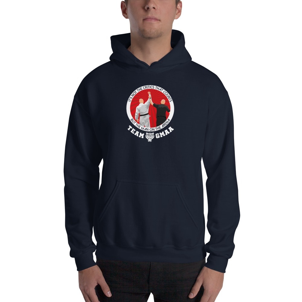 Goulburn Martial Arts Academy Men's Hoodie, White and Red Logo