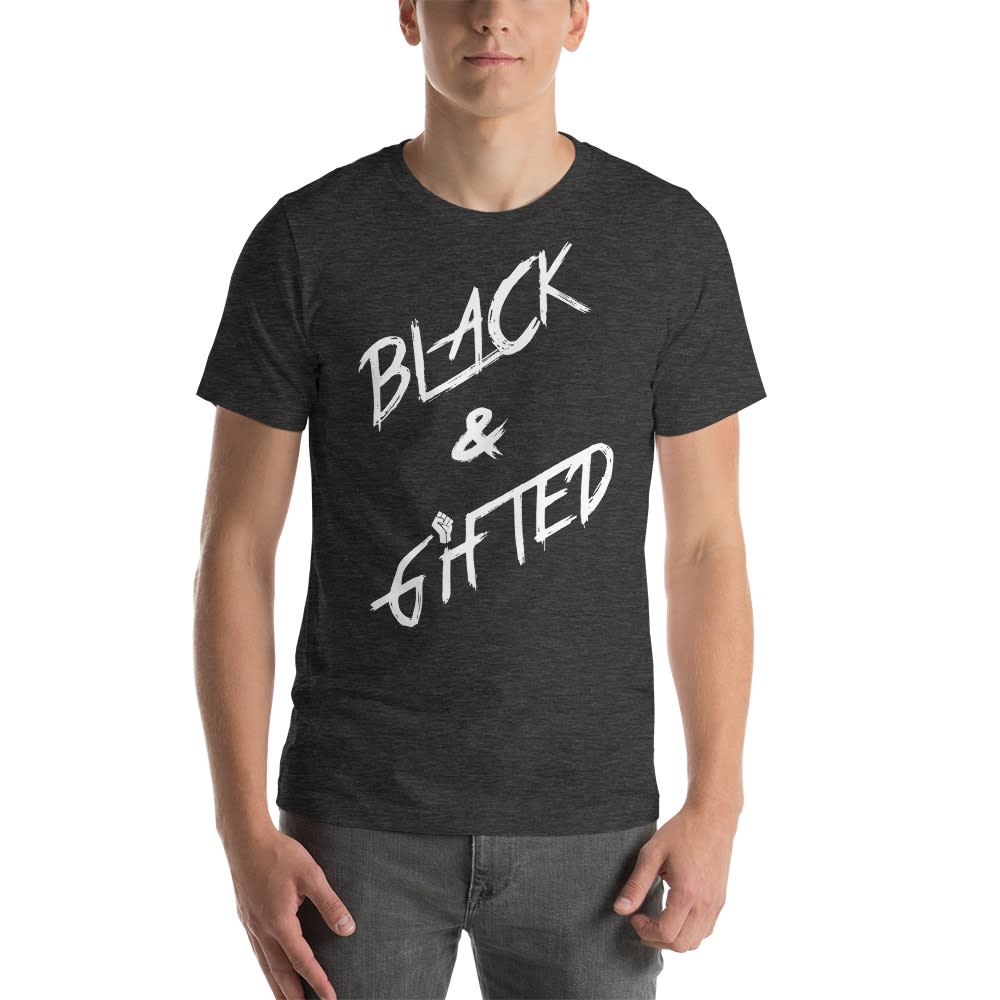 Black and Gifted by Titus Williams, Men's T-Shirt, White Logo