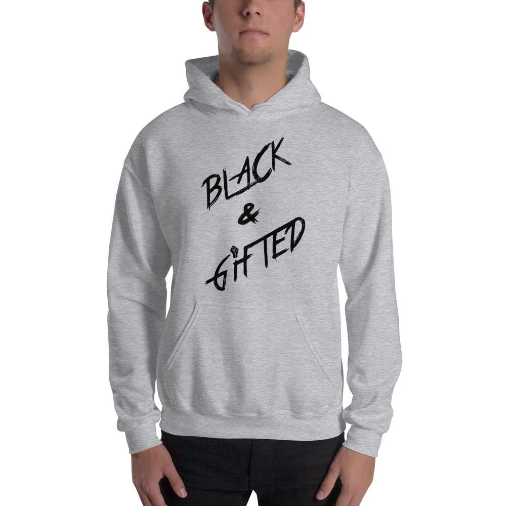 Black and Gifted by Titus Williams, Men's Hoodie, Black Logo