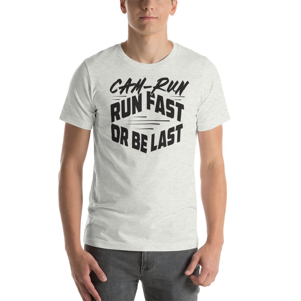   RUN FAST OR BE LAST by Cameron Jackson Men's T-Shirt, Black Logo