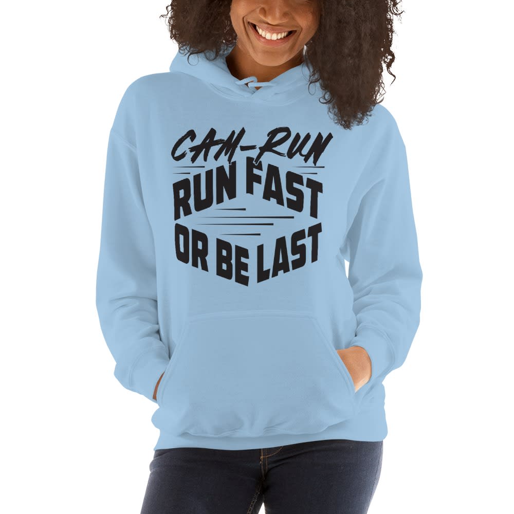  RUN FAST OR BE LAST by Cameron Jackson, Women's Hoodie, Black Logo