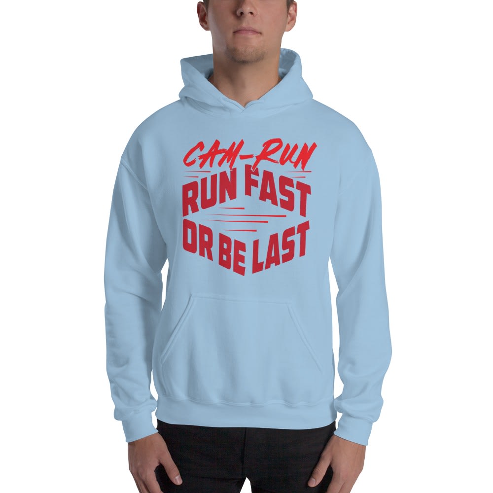 RUN FAST OR BE LAST by Cameron Jackson, Men's Hoodie, Red Logo