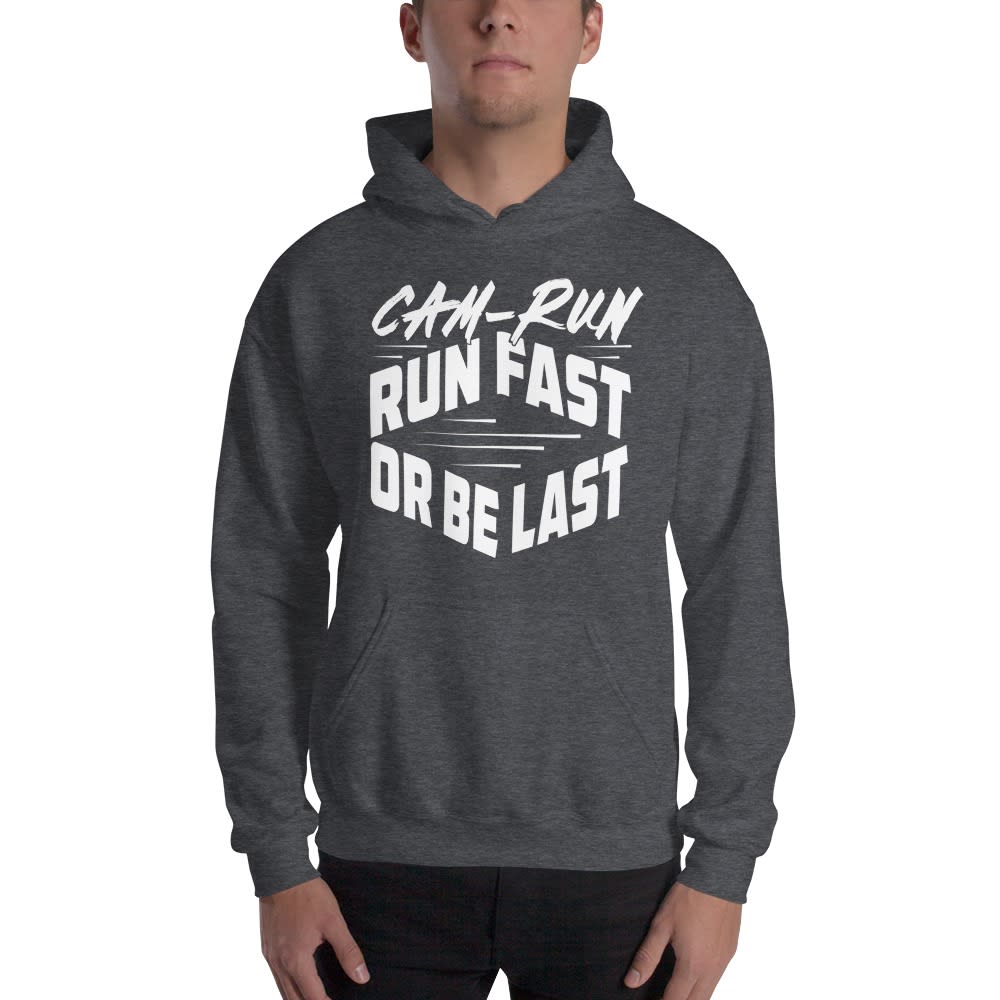  RUN FAST OR BE LAST by Cameron Jackson, Men's Hoodie, White Logo