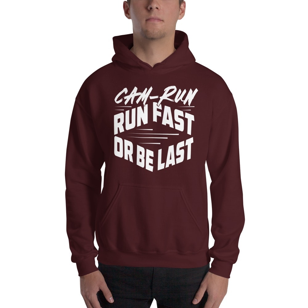  RUN FAST OR BE LAST by Cameron Jackson, Men's Hoodie, White Logo
