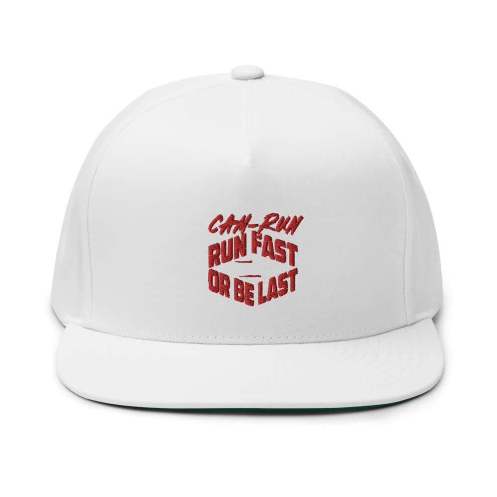 RUN FAST OR BE LAST by Cameron Jackson Hat, Red Logo