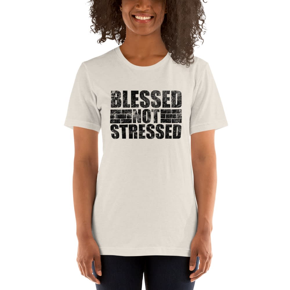 Blessed Not Stressed by Aaron Olivares, Women's T-Shirt, Black Logo