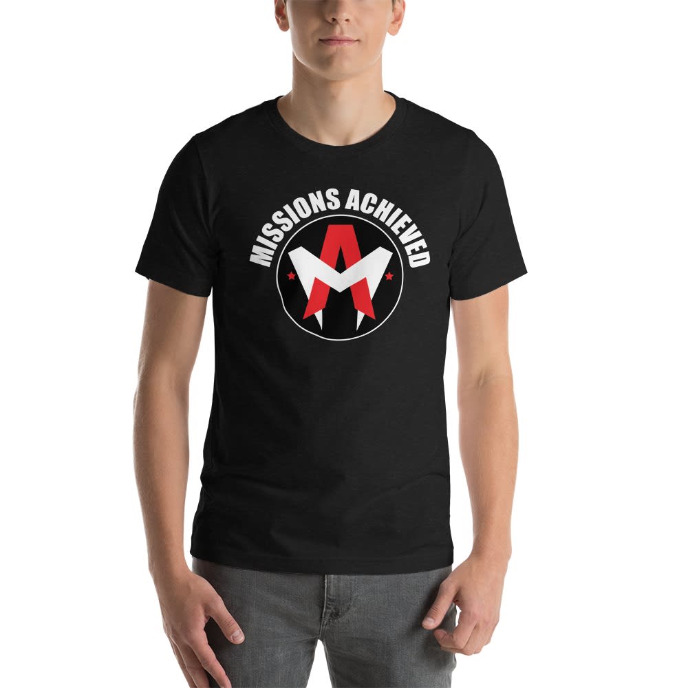 Missions Achieved by Mike Alvarado Men's T-Shirt, White Logo