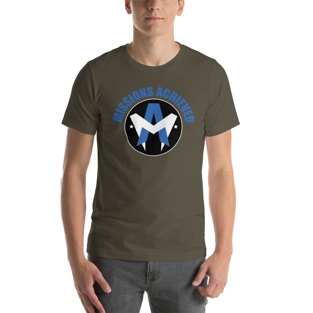 Missions Achieved by Mike Alvarado Men's T-Shirt, Blue Logo