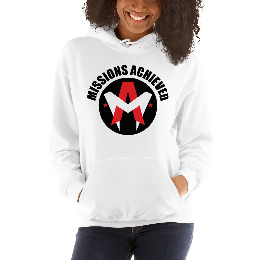 Missions Achieved by Mike Alvarado Women's Hoodie, Black Logo
