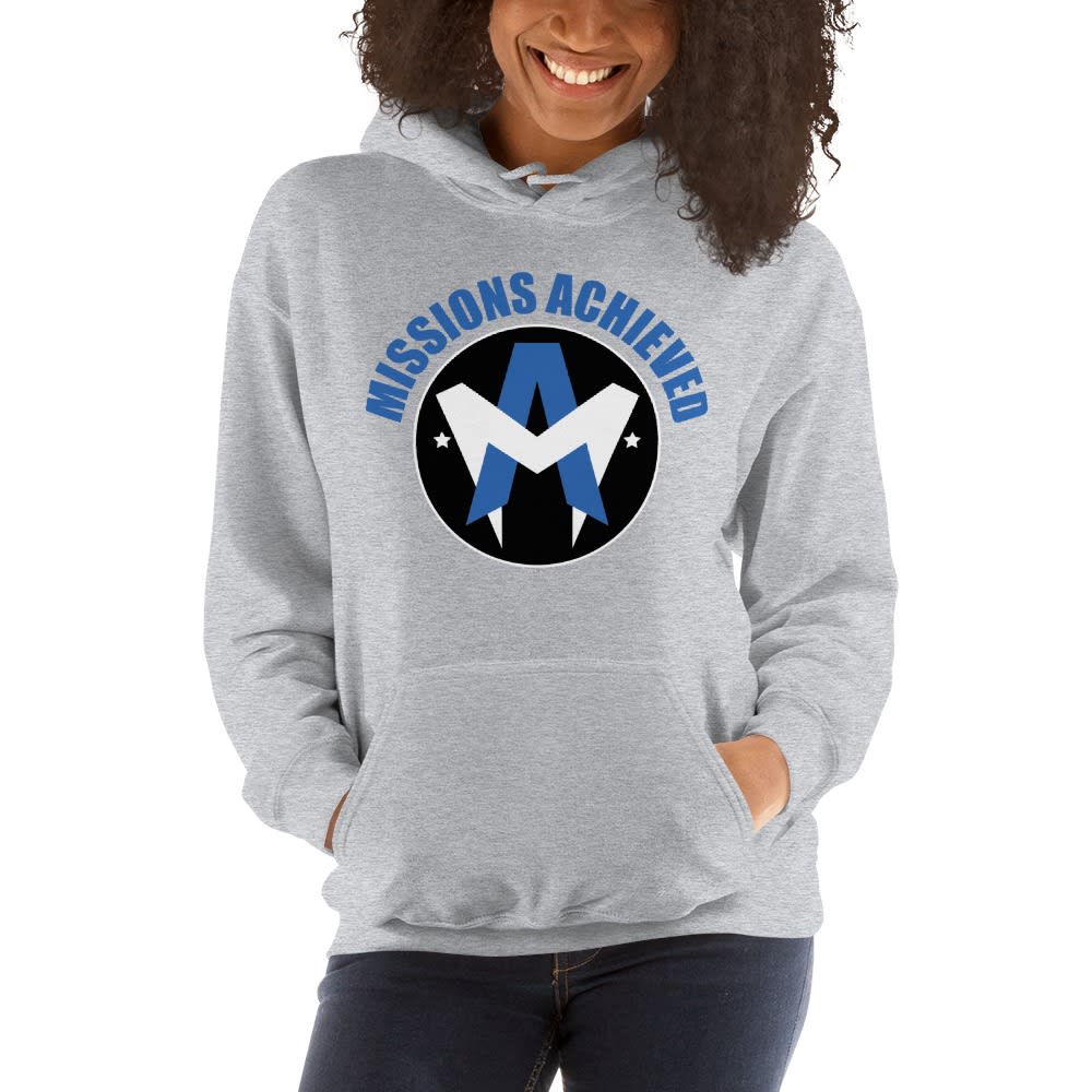 Missions Achieved by Mike Alvarado Women's Hoodie, Blue Logo