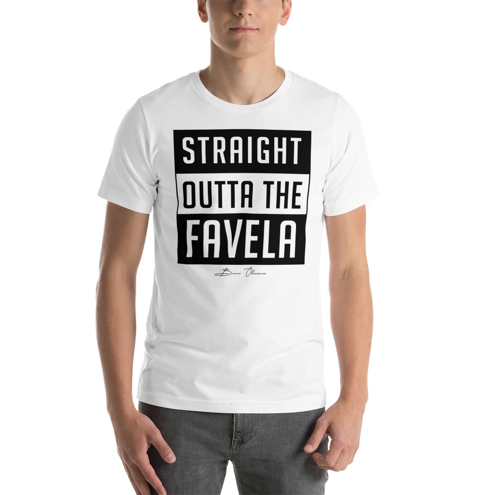 "Straight Outta the Favela" by Bruno Oliveira, Men's T-Shirt, Dark Logo
