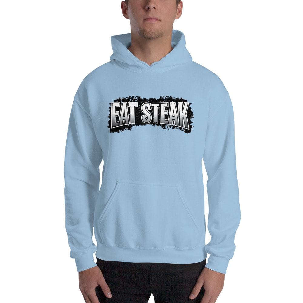  Eat steak by Beaux Bonvillain Men's Hoodie, Dark Logo