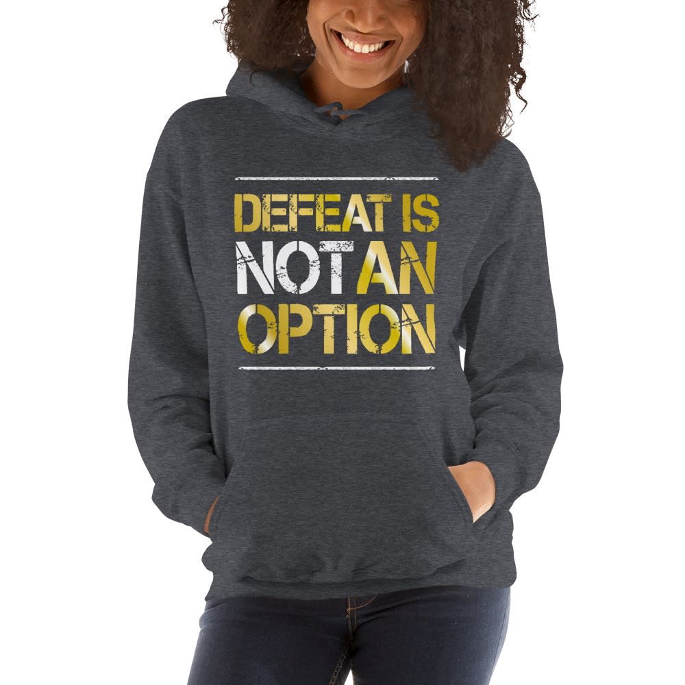 Defeat is Not an Option by Fight To End Cancer, Women's Hoodie, Gold Logo