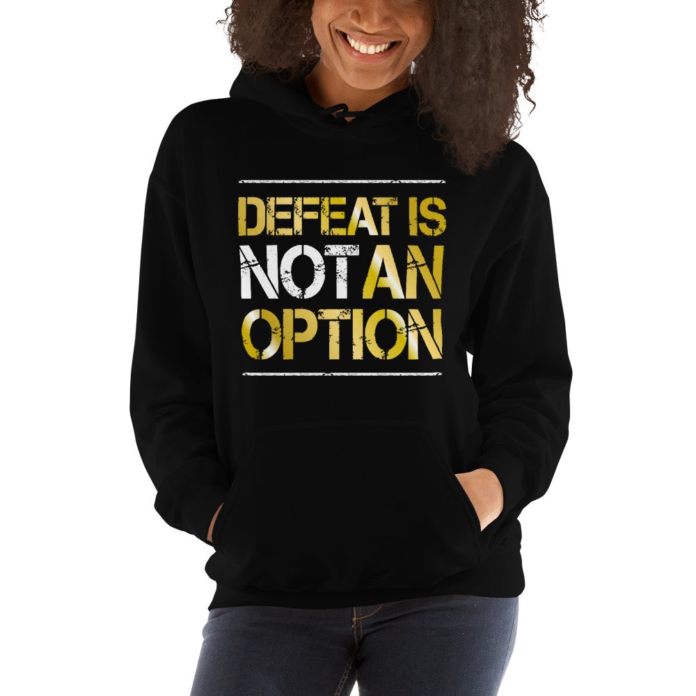 Defeat is Not an Option by Fight To End Cancer, Women's Hoodie, Gold Logo