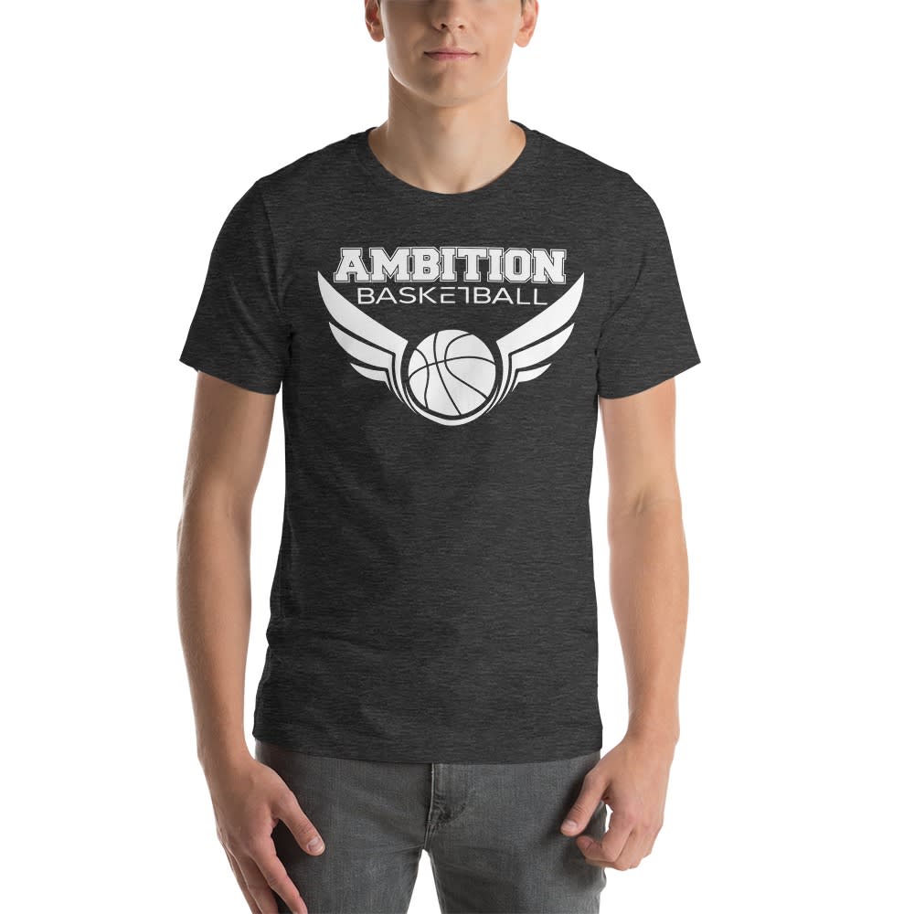  Ambition Basketball by Jerome Rubi Men's T-Shirt, White Logo