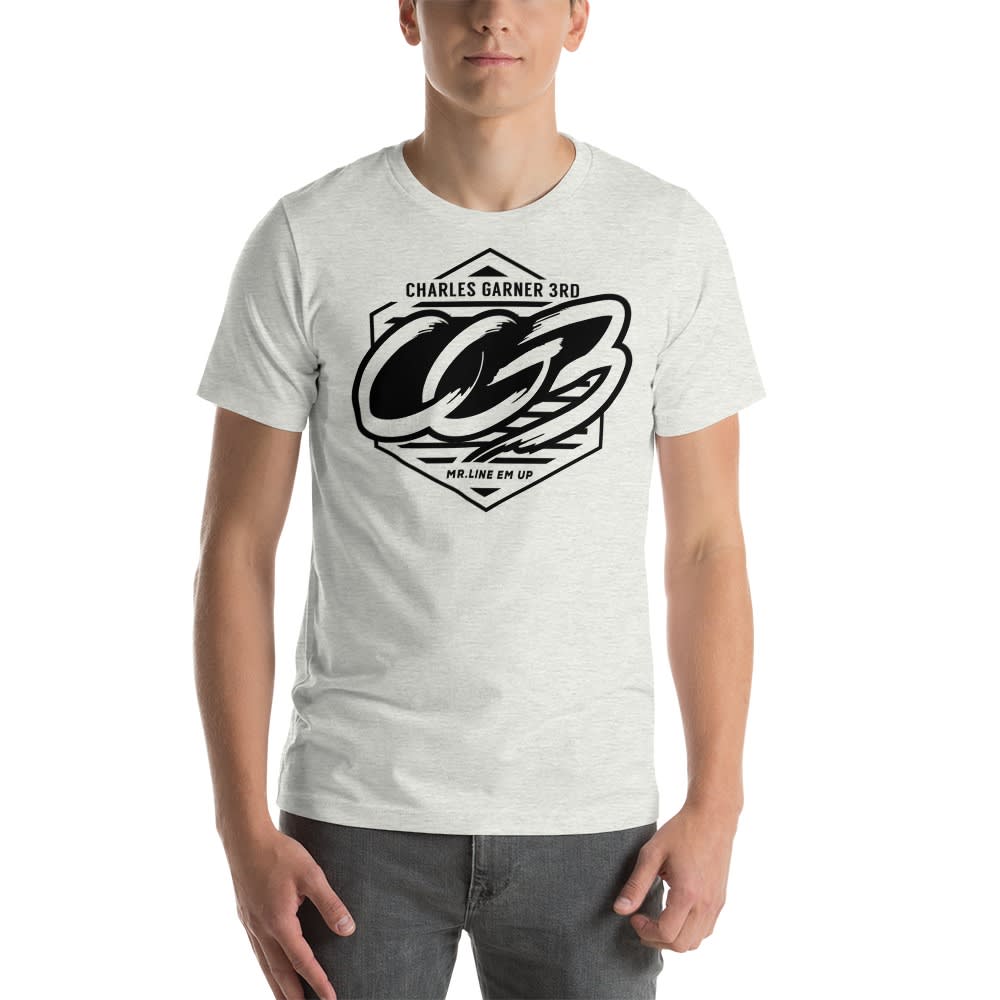 MR.LINE EM UP by Charles Garner Men's T-Shirt, Black Logo
