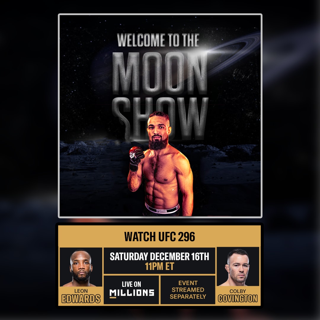 Amun Cosme. UFC WatchParty. Event streamed separately. December 16th, 2023, Only on MILLIONS.co