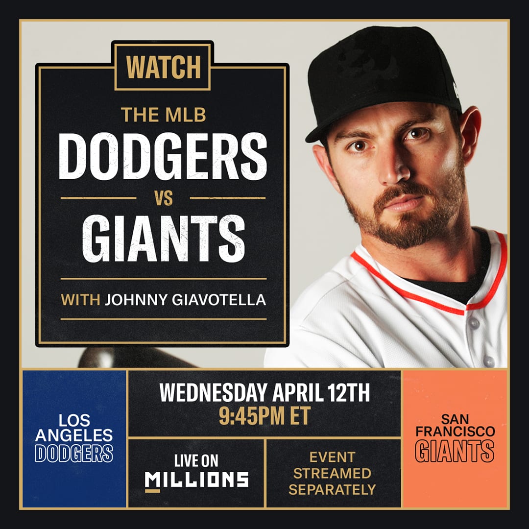 Johnny Giavotella: Free WatchParty MLB: Dodgers vs Giants. April 12, 2023, Only on MILLIONS.co