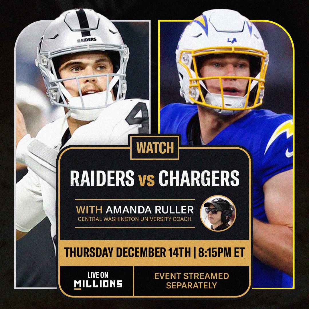 Amanda Ruller. NFL WatchParty. Game streamed separately. December 14th, 2023, Only on MILLIONS.co