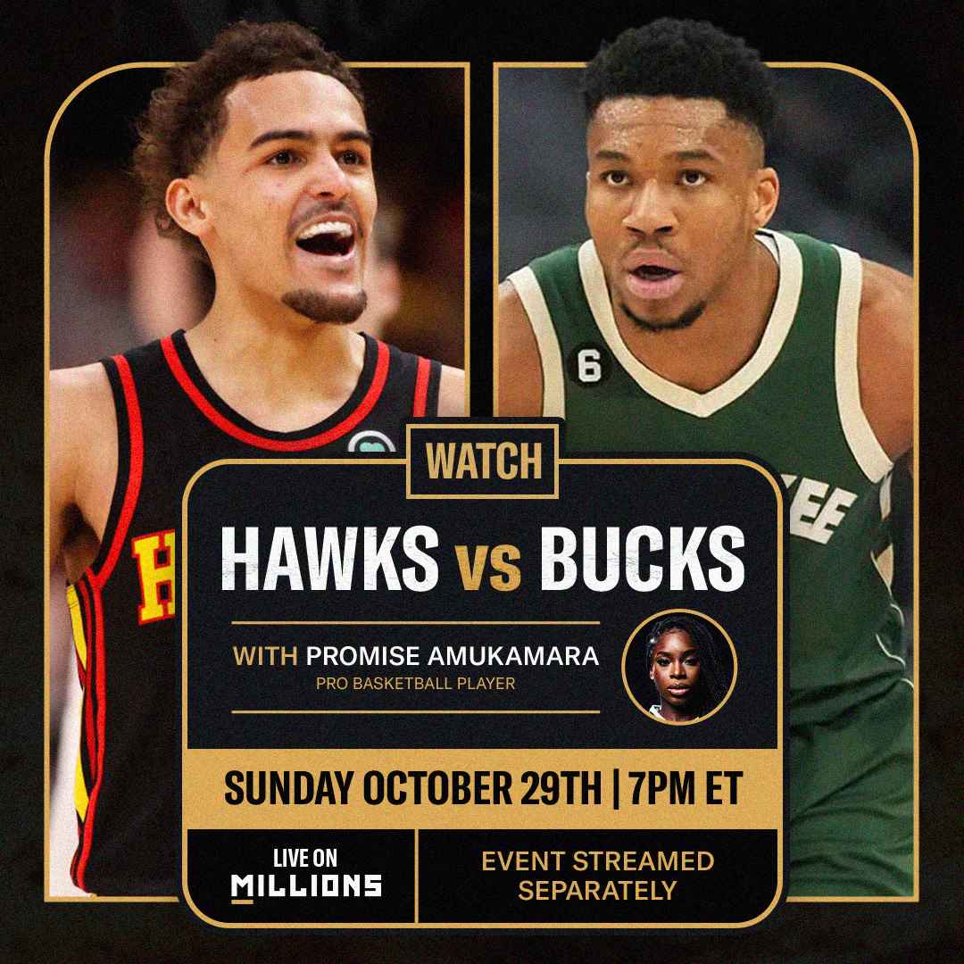 Promise Amukamara. NBA WatchParty. Game streamed separately. October 29th, 2023, Only on MILLIONS.co
