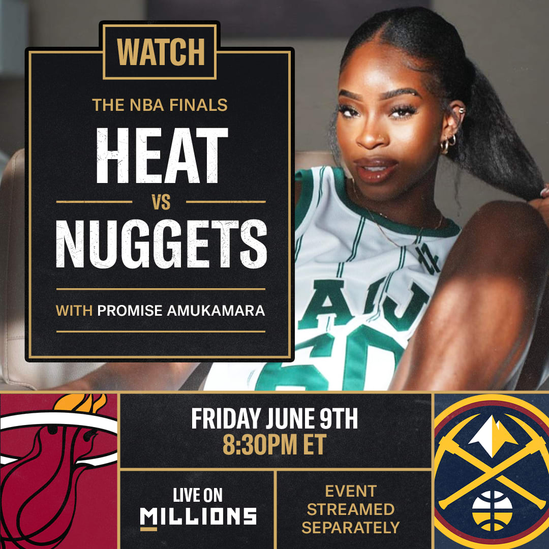 Promise Amukamara. NBA WatchParty. Game streamed separately. June 9th, 2023, Only on MILLIONS.co