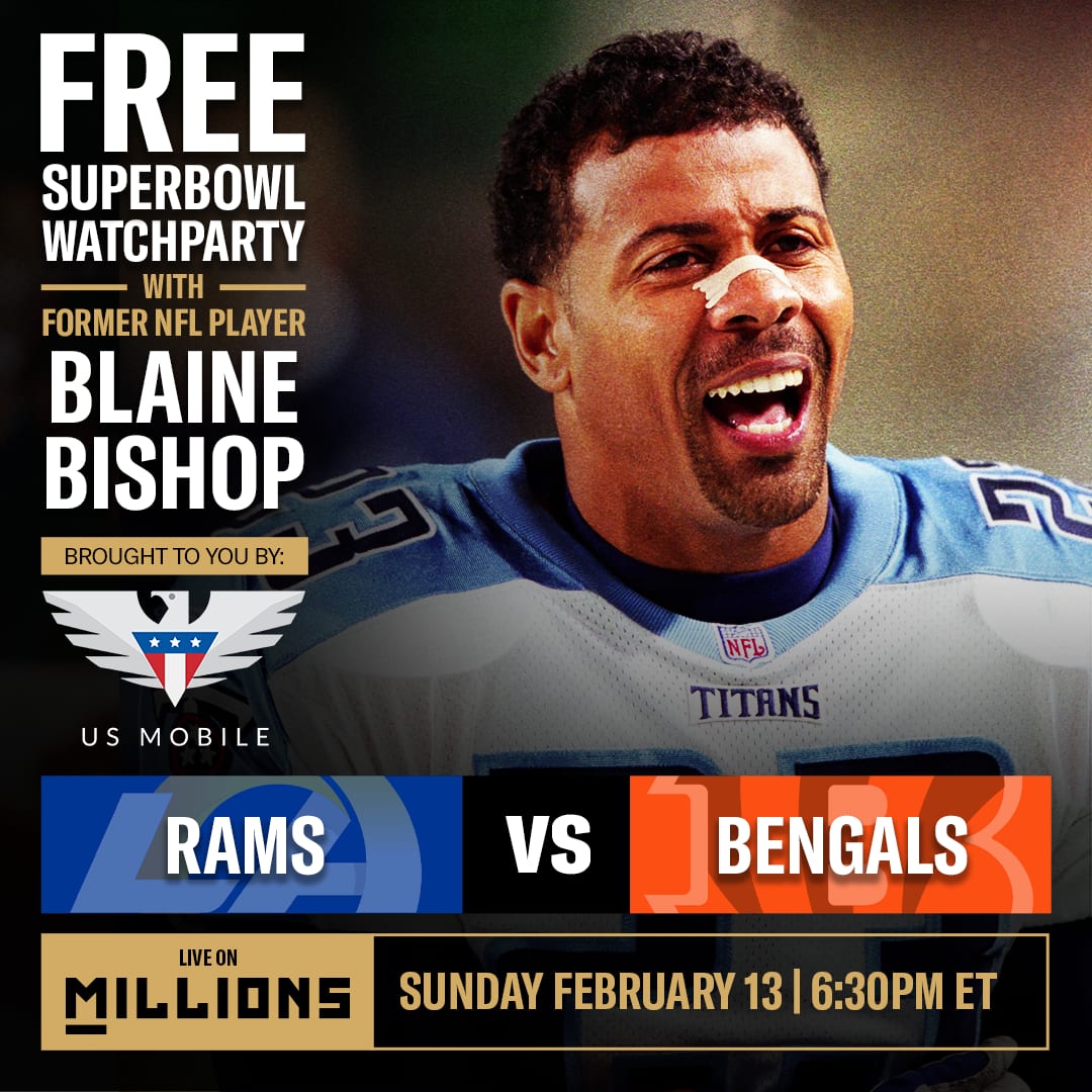 FREE NFL SuperBowl WatchParty with NFL Legend Blaine Bishop brought to you by US Mobile