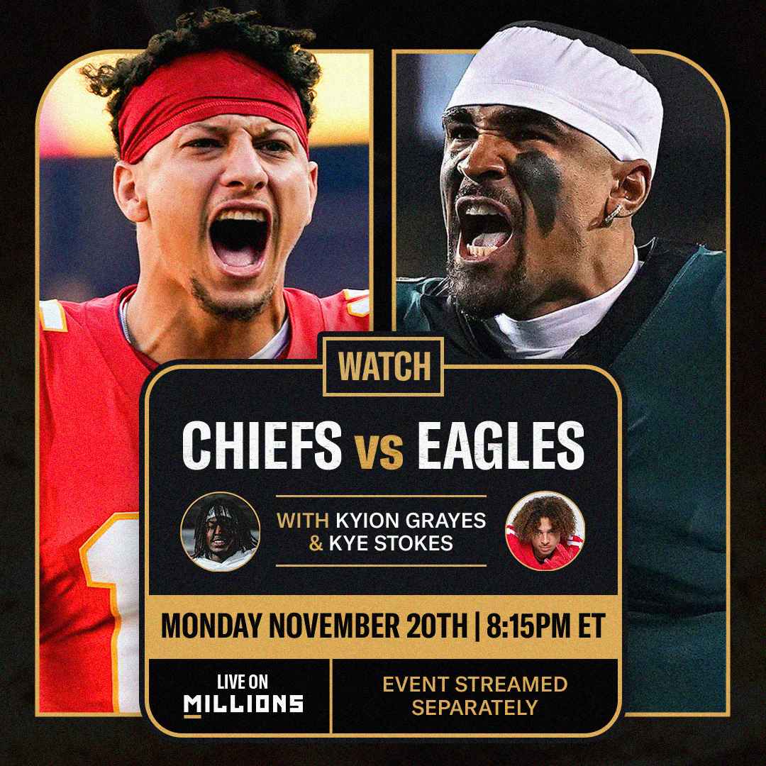 Kye Stokes & Kyion Grayes. NFL WatchParty. Game streamed separately. November 20th, 2023, Only on MILLIONS.co