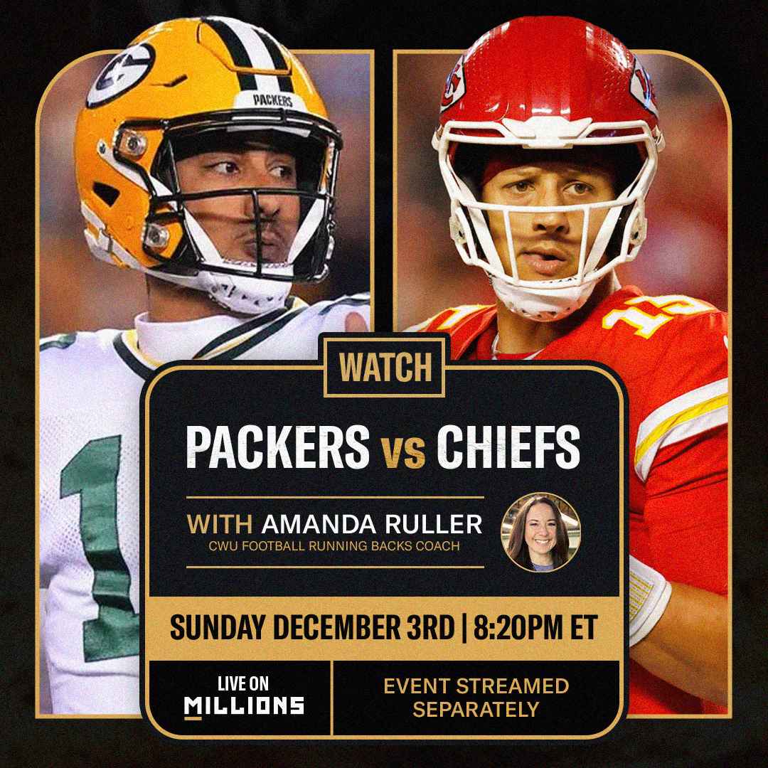 Amanda Ruller. NFL WatchParty. Game streamed separately. December 3rd, 2023, Only on MILLIONS.co