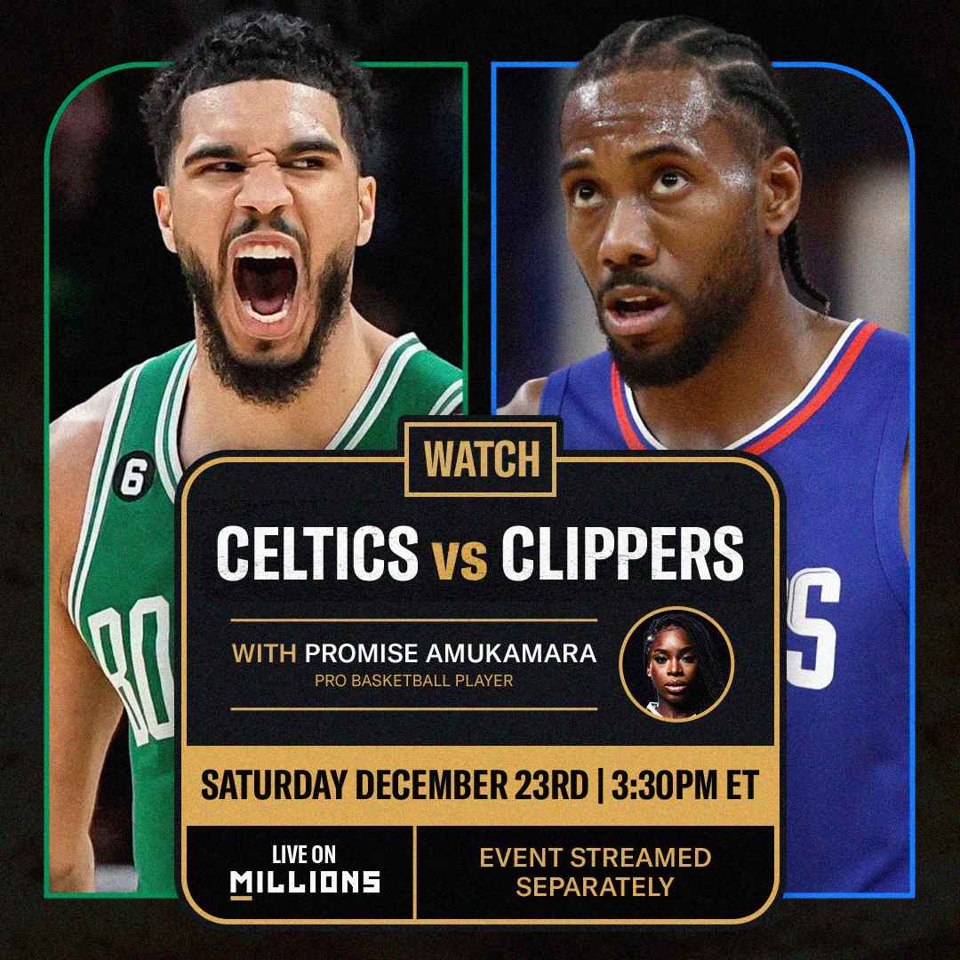 Promise Amukamara. NBA WatchParty. Game streamed separately. December 23rd, 2023, Only on MILLIONS.co
