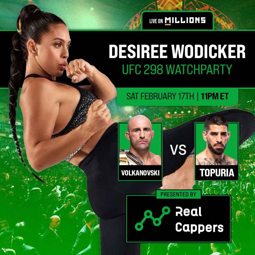 Desiree Wodicker. UFC WatchParty. Fight streamed separately. February 17th, 2024, Only on MILLIONS.co