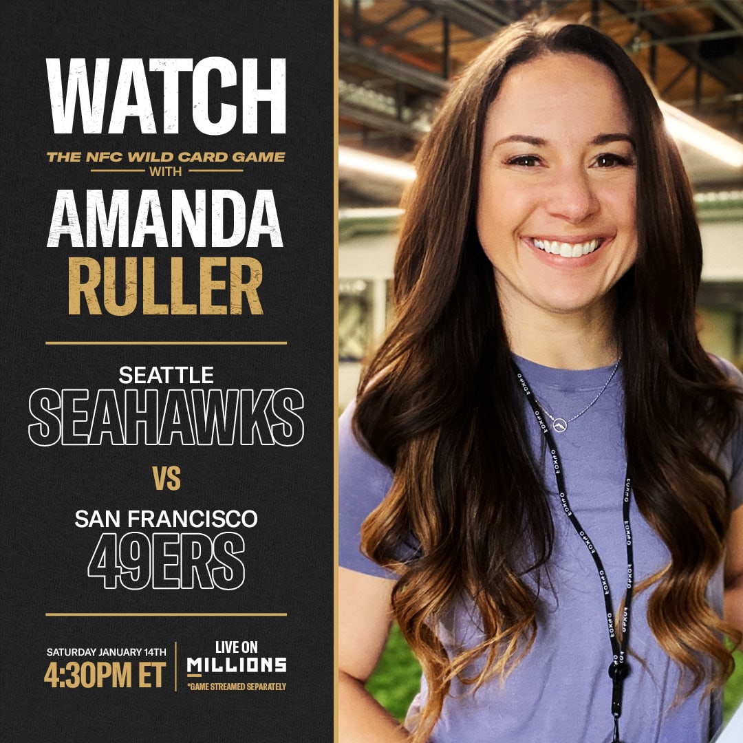 Amanda Ruller: Free WatchParty. NFL Wild Card Weekend: Seattle Seahawks vs. San Francisco 49ers. January 14, 2023, Only on MILLIONS.co