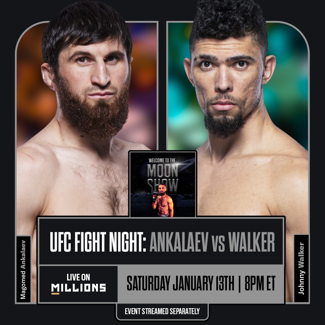Amun Cosme. UFC WatchParty. Event streamed separately. January 13th, 2023, Only on MILLIONS.co