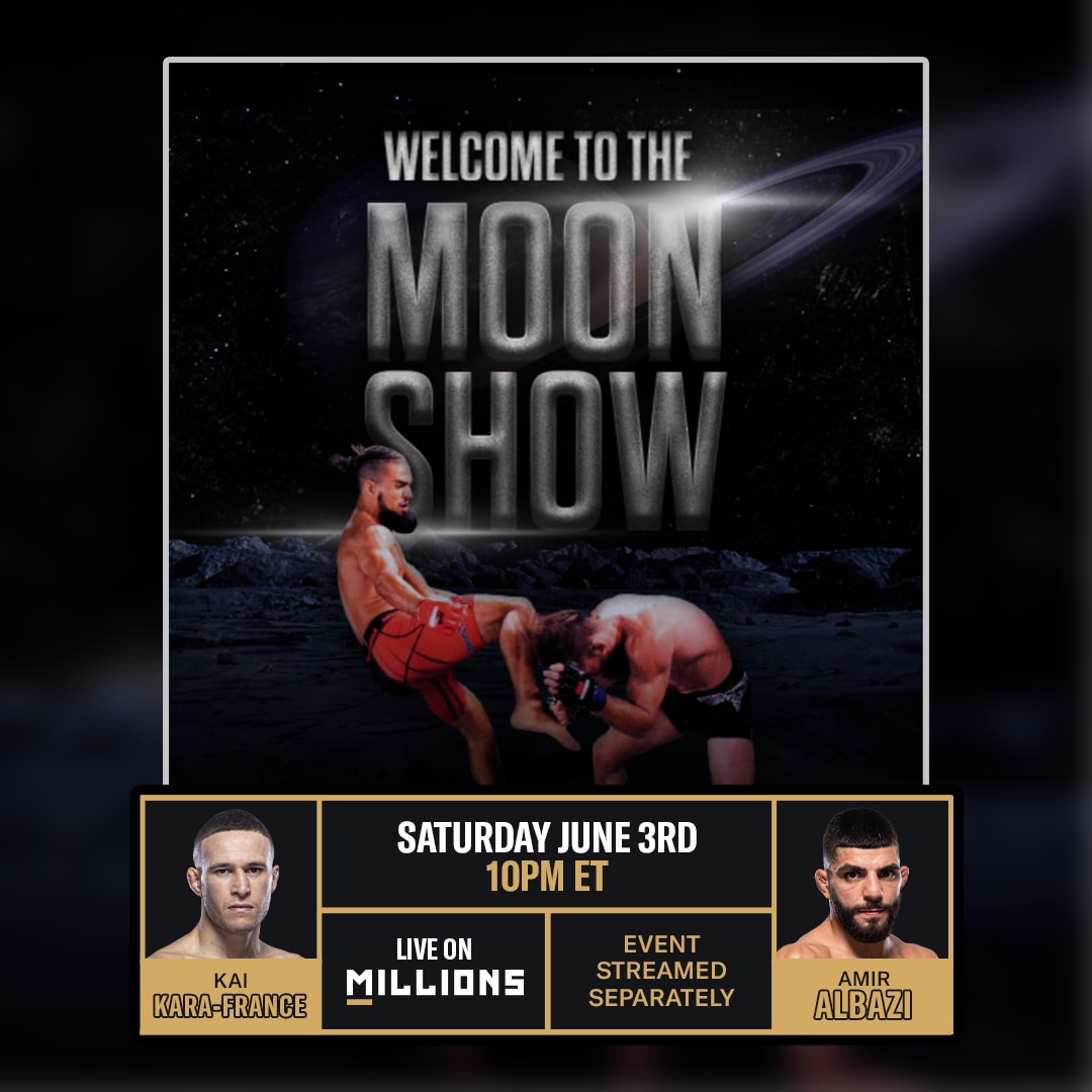 Amun Cosme. UFC WatchParty. Fight streamed separately. June 3rd, 2023, Only on MILLIONS.co