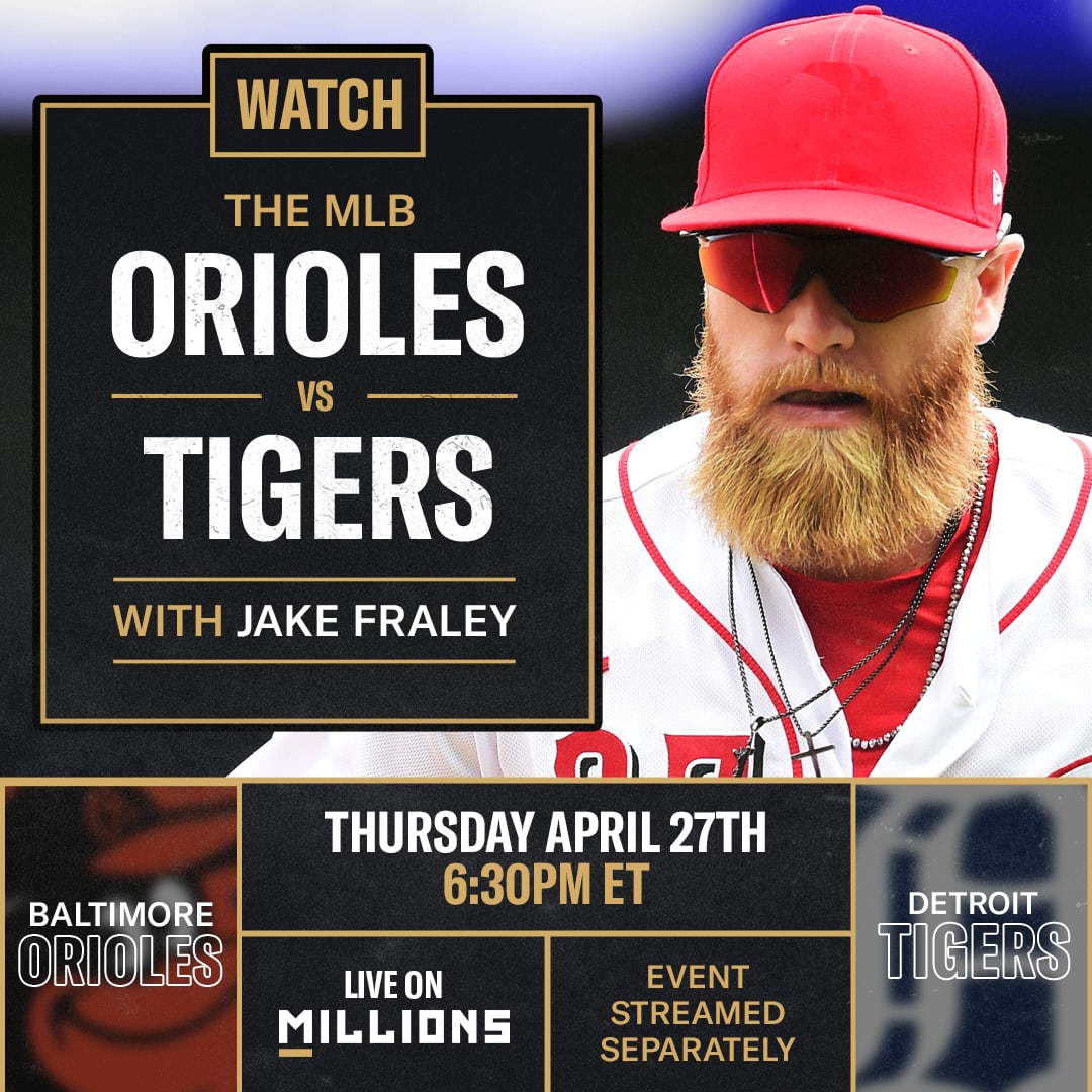 Jake Fraley: Free WatchParty MLB: Orioles vs Tigers. April 27th, 2023, Only on MILLIONS.co